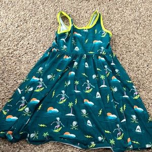 Dress with palm trees and skeletons